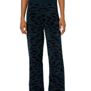PJ SALVAGE sz L Blue Leopard Print Lounge Joggers Pajama Sleep Bottoms  NWT B31
